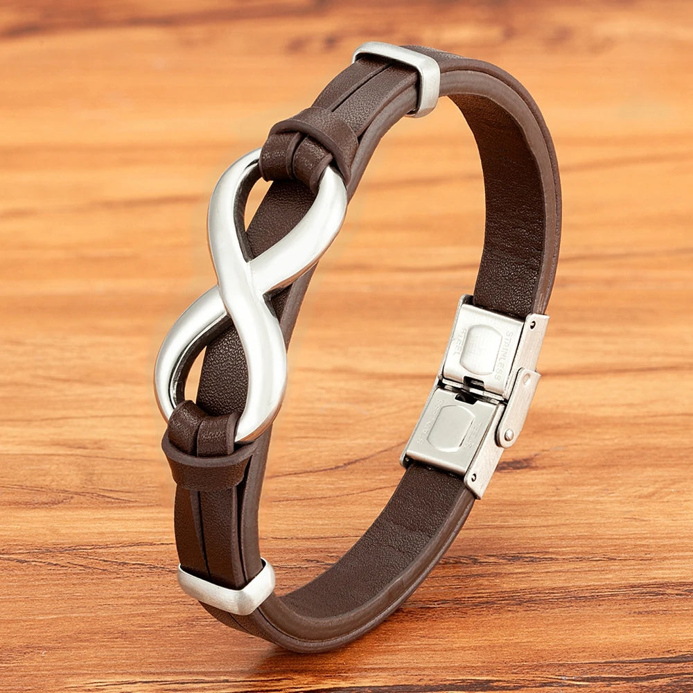 Infinity Leather Bracelet