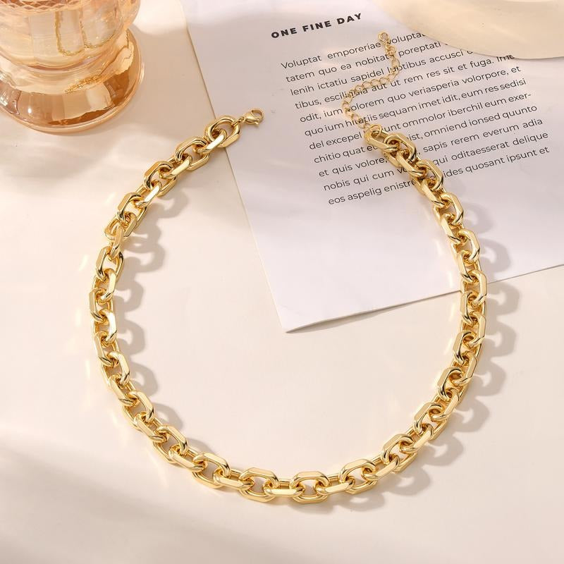 14K Gold Paperclip Necklace