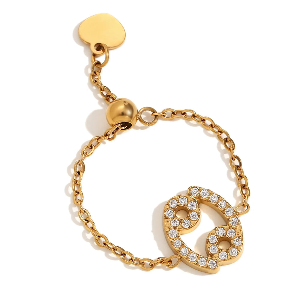 Adjustable Zodiac Sign Ring