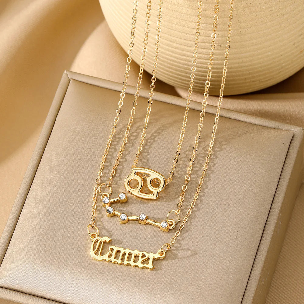 3 PCS Constellation Pendant Necklace