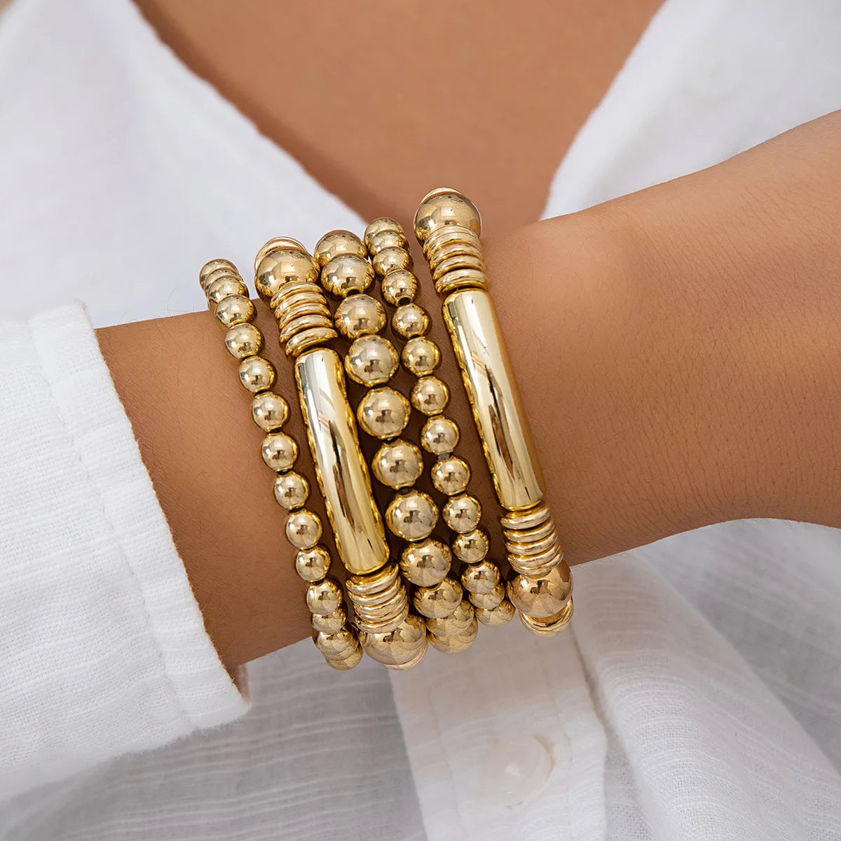 Chunky Round Bead Bracelet Set