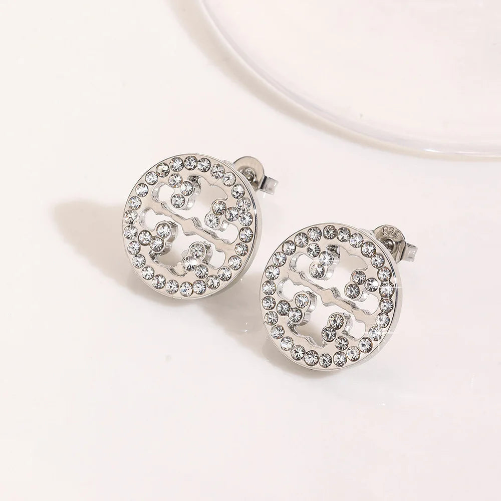 Rhinestone Hollow Stud Earrings