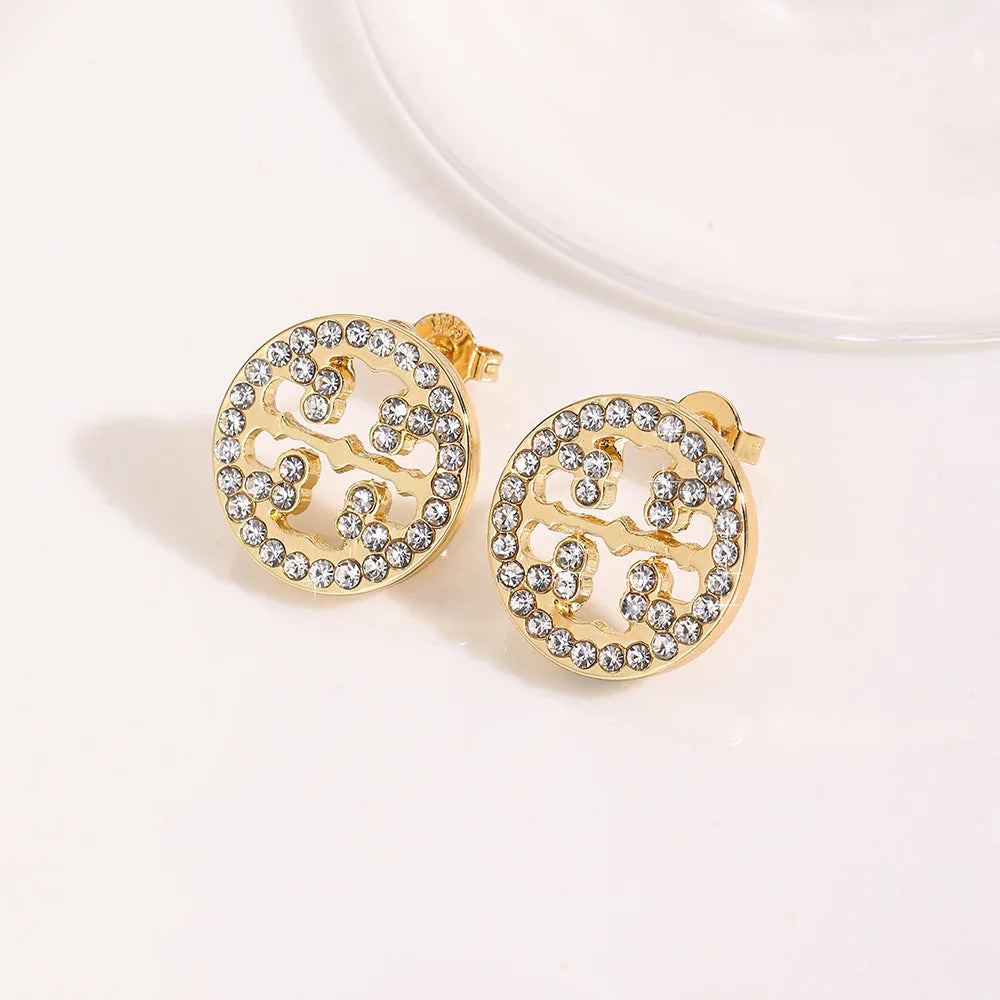 Rhinestone Hollow Stud Earrings