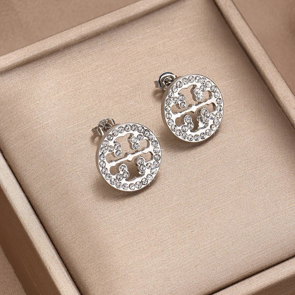 Rhinestone Hollow Stud Earrings