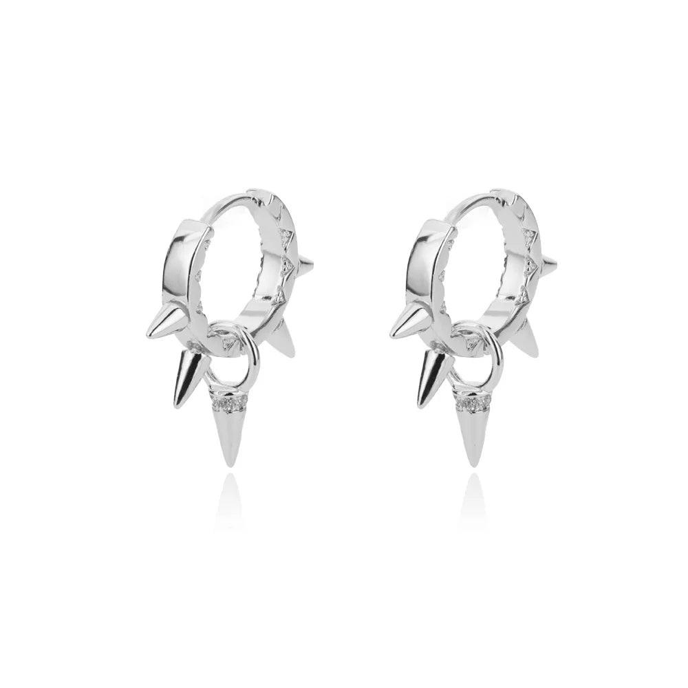 Spike Rivet Hoop Earrings