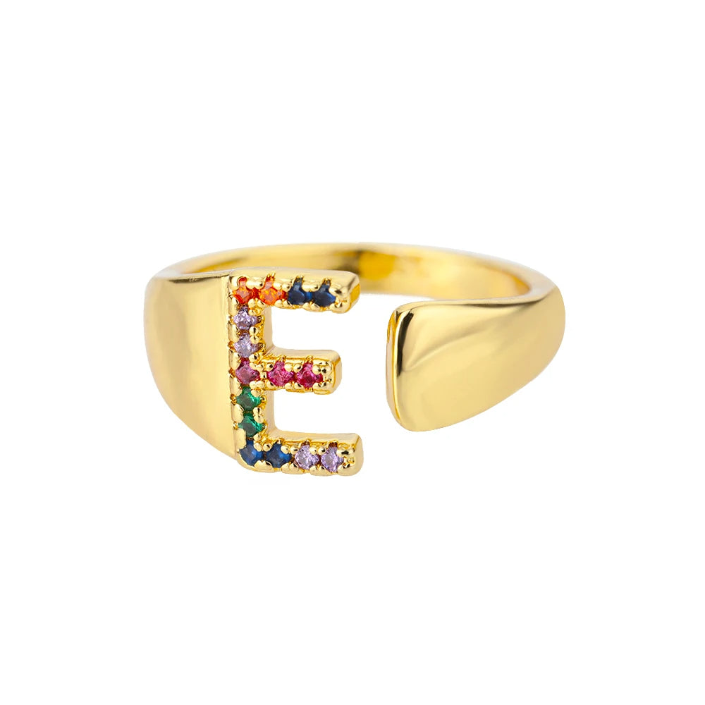 Rainbow Letter Ring