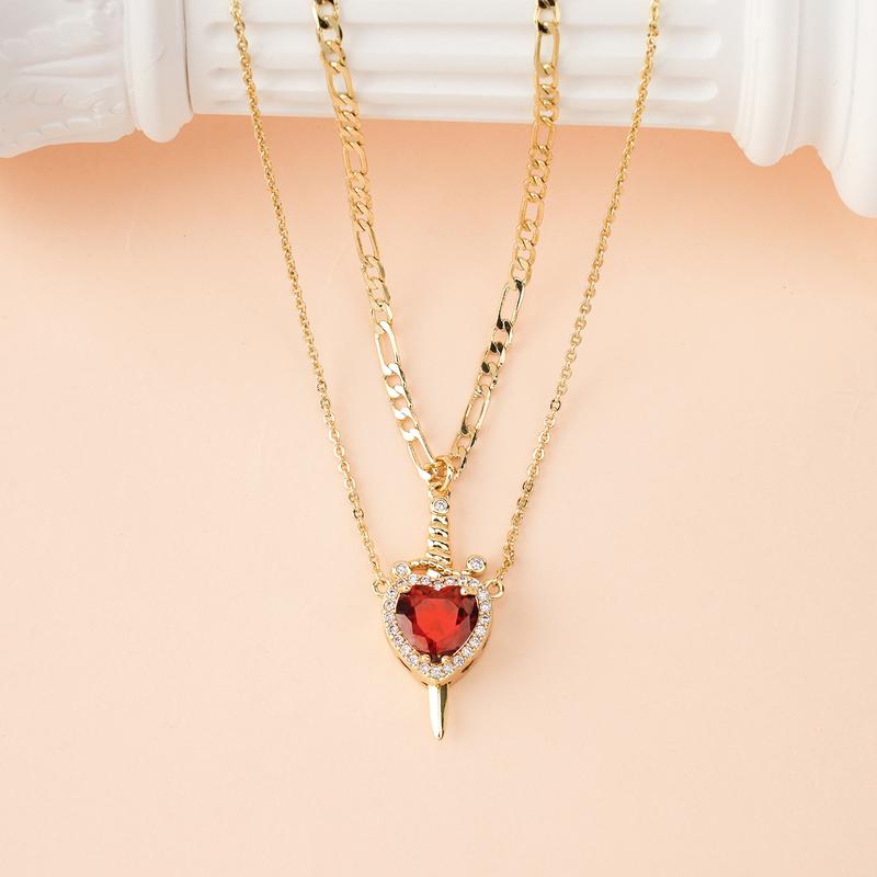Heart & Sword Couple Necklace