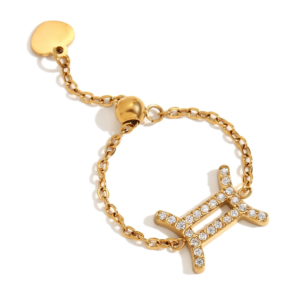 Adjustable Zodiac Sign Ring