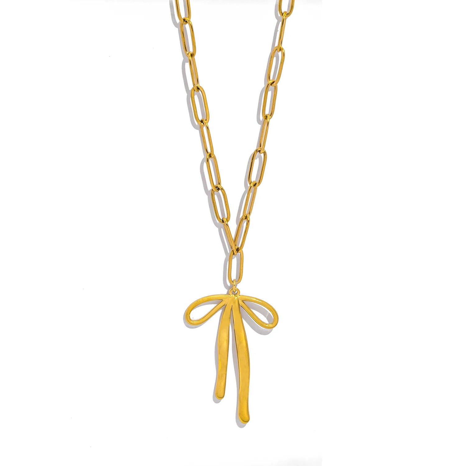 Paperclip Bow Necklace