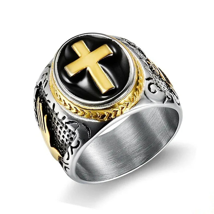 Stainless Steel Cross Ring