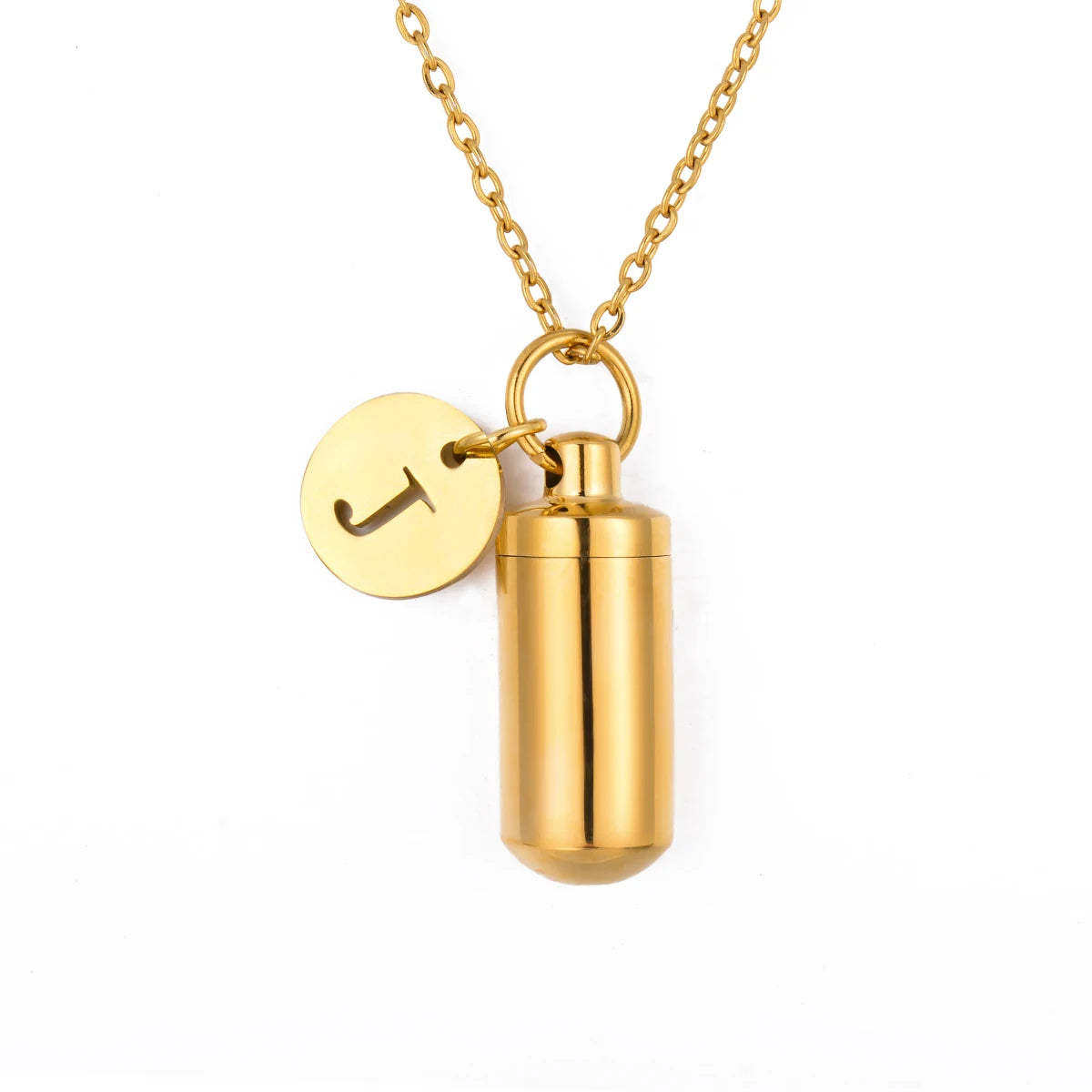 Cremation Urn Initial Charm Necklace