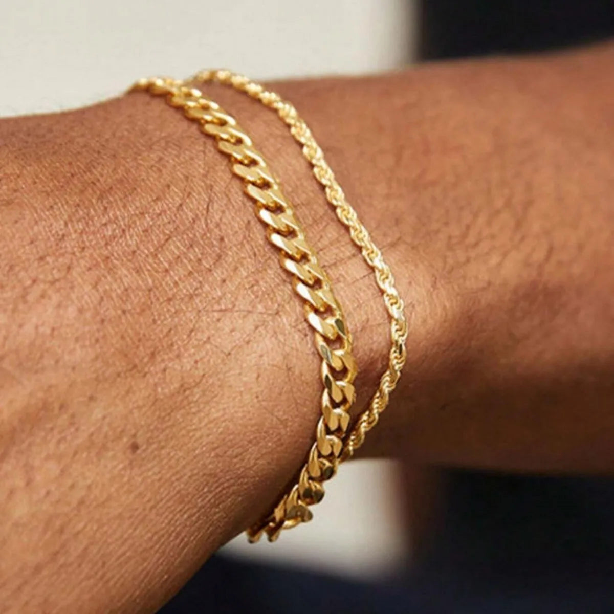 2 PCS Cuban Chain Bracelet