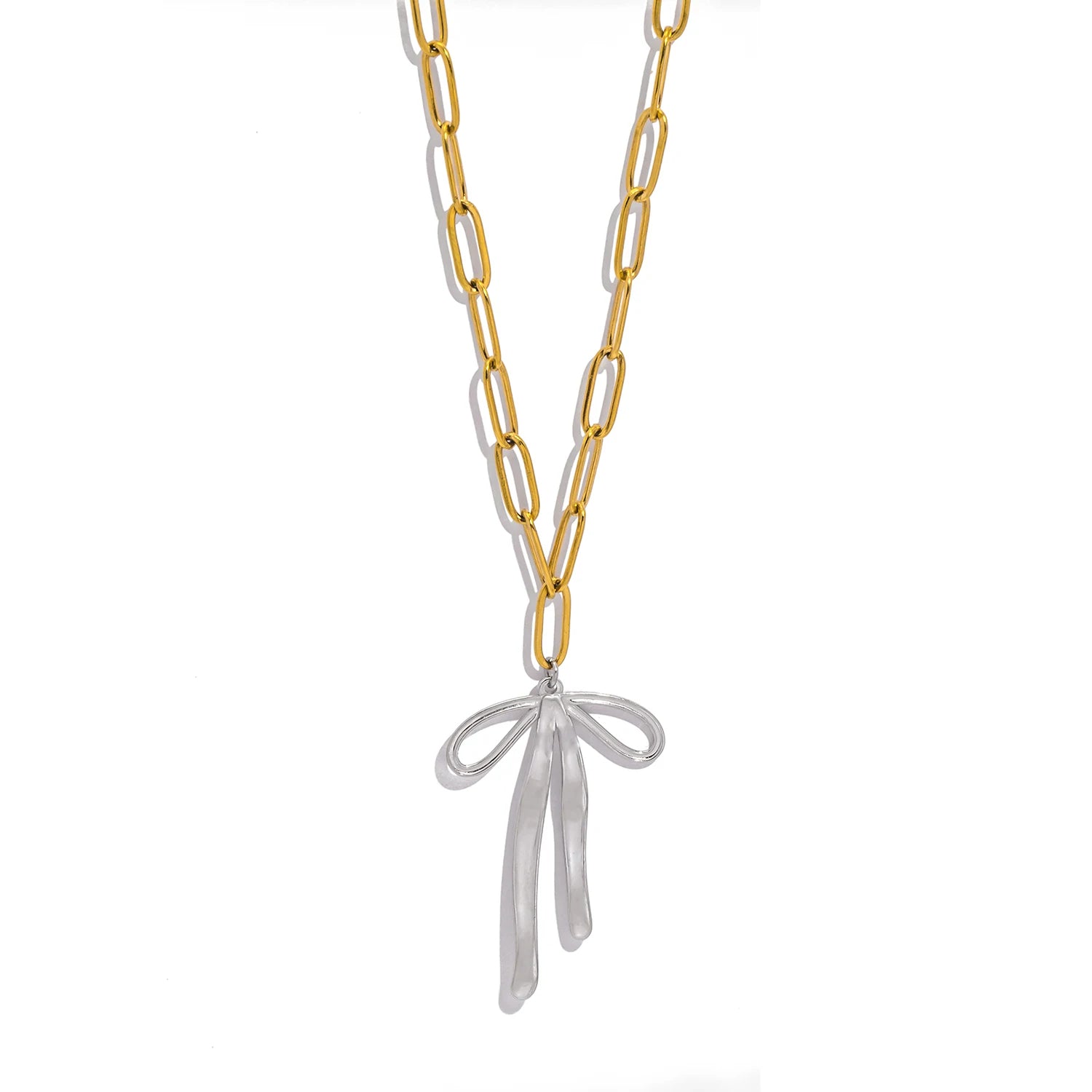 Paperclip Bow Necklace
