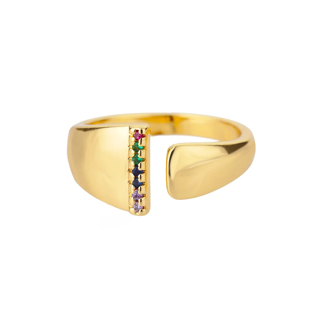 Rainbow Letter Ring