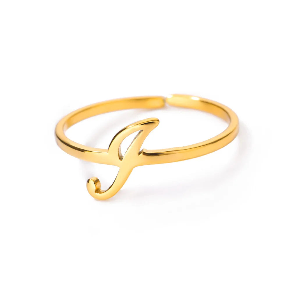 Gold Initial Letter Ring