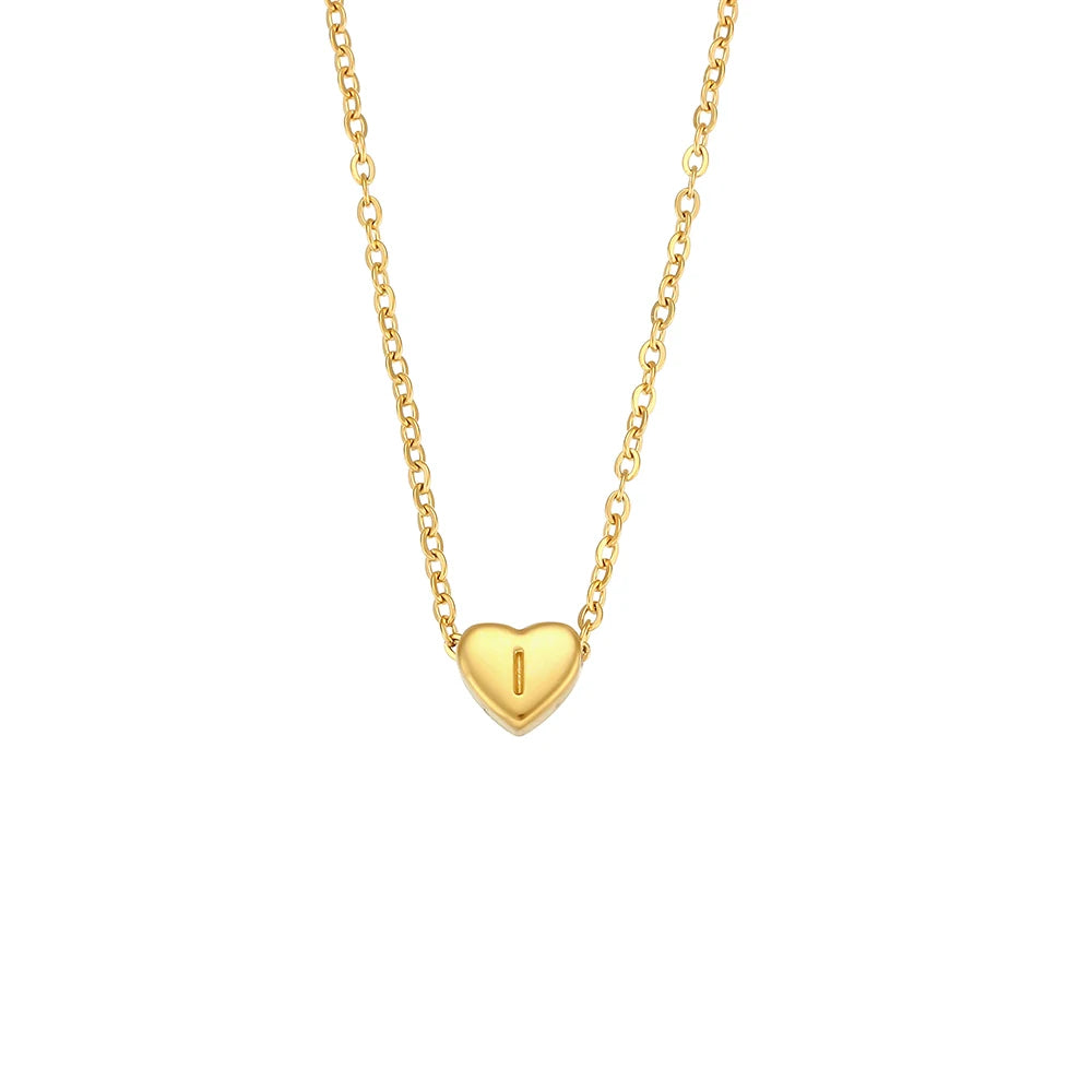 Small Heart Letter Necklace