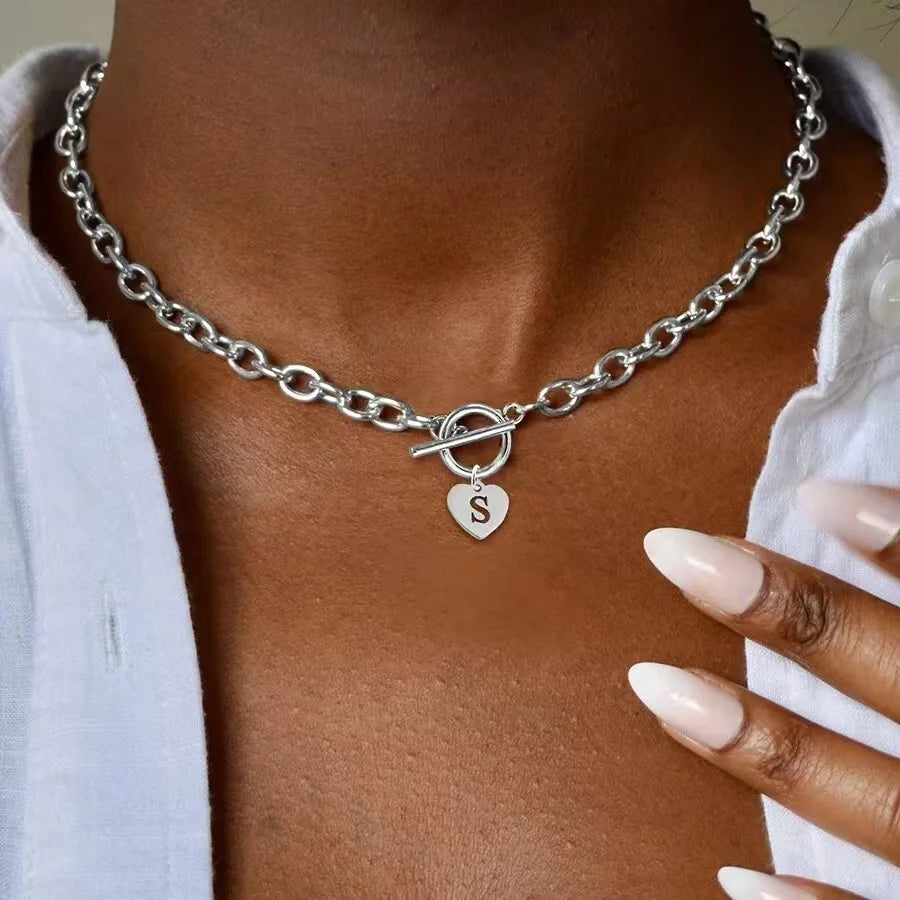 Toggle Clasp Initial Necklace