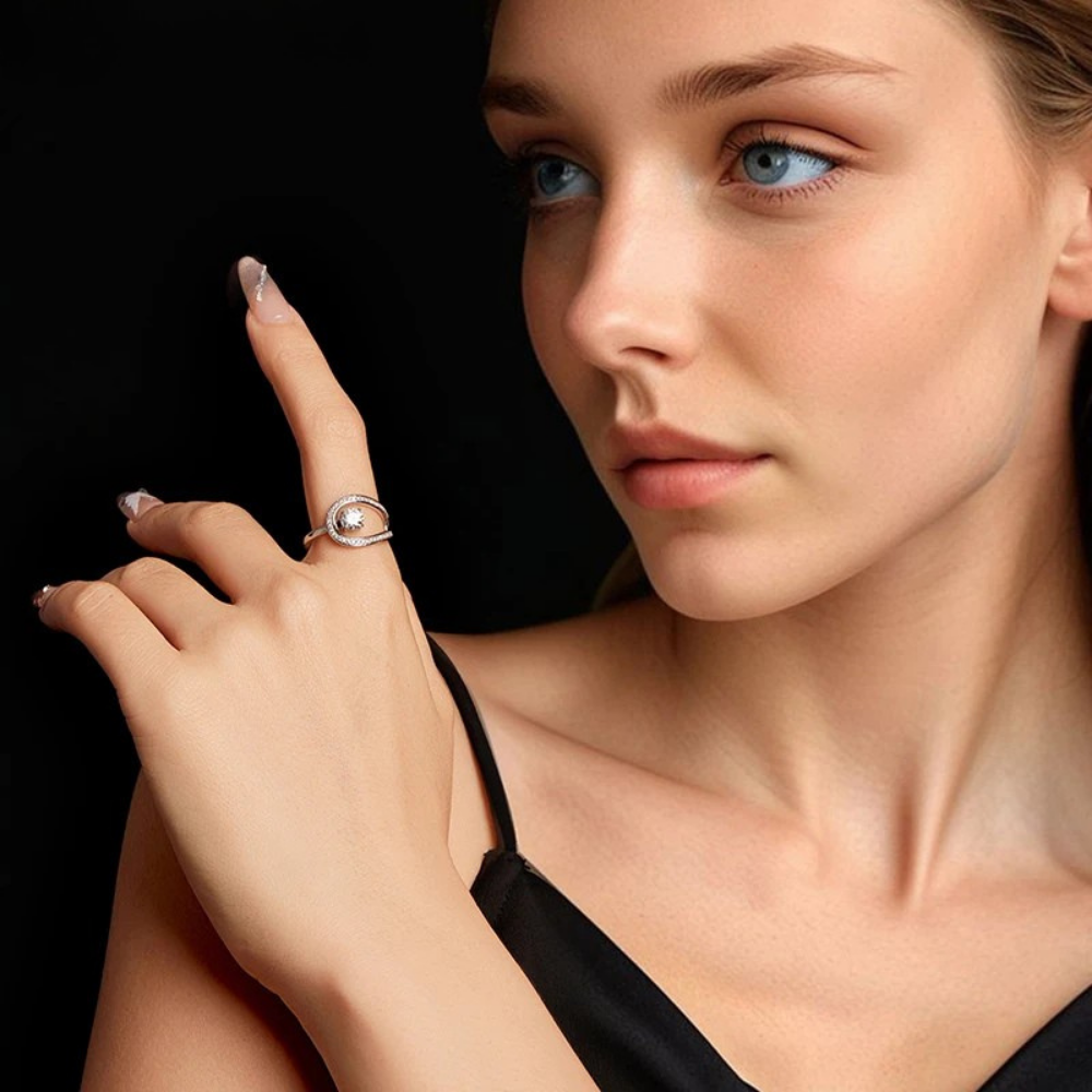Moissanite Swirl Ring