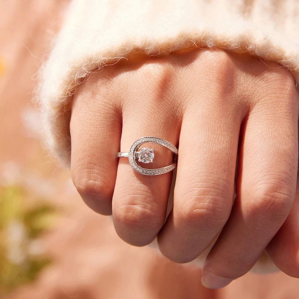 Moissanite Swirl Ring
