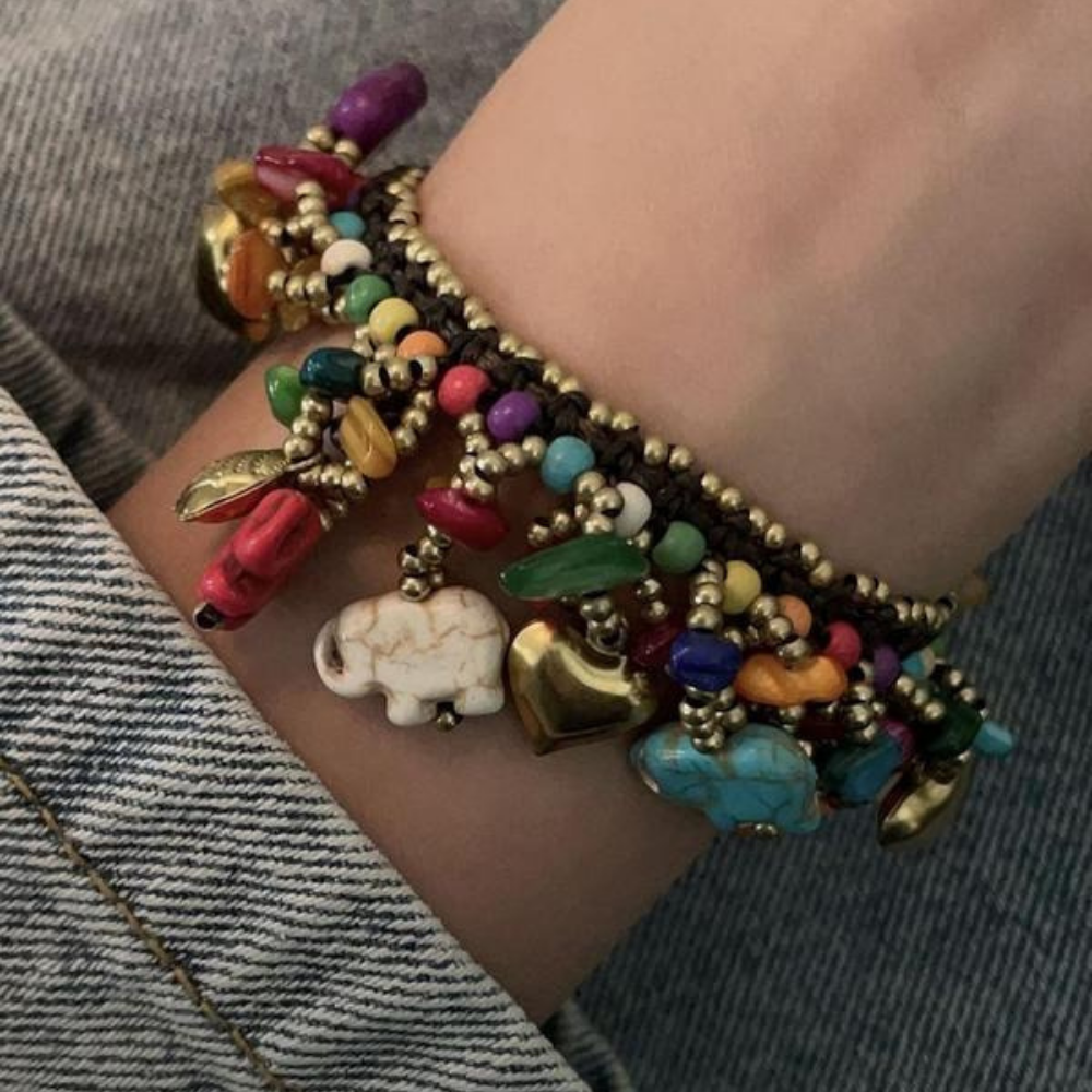 Boho Elephant Charm Bracelet
