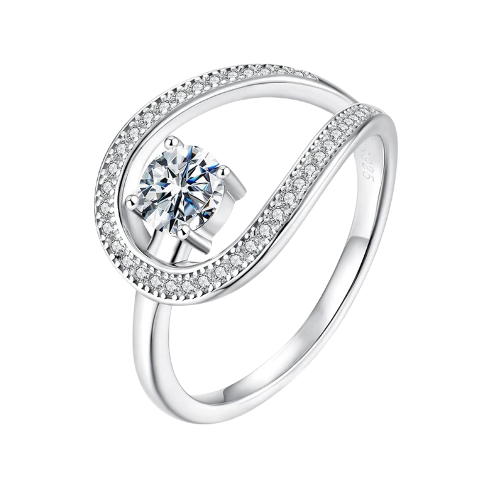 Moissanite Swirl Ring