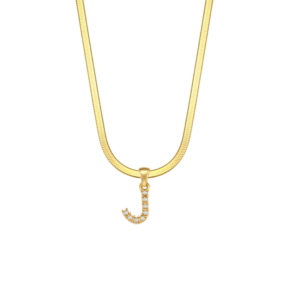 Herringbone Letter Necklace