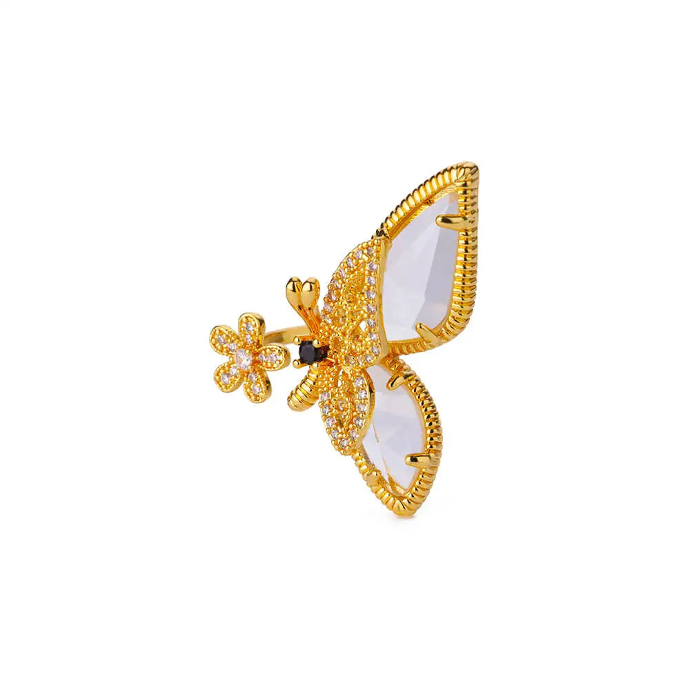 Crystal Butterfly Ring