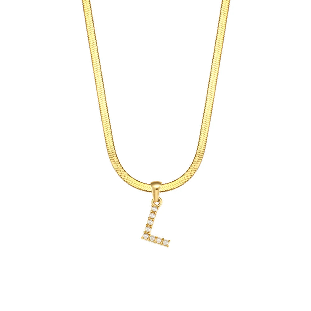 Herringbone Letter Necklace