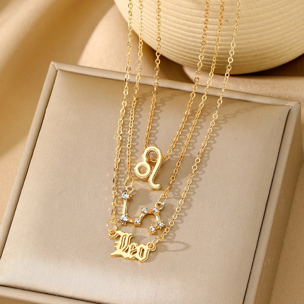 3 PCS Constellation Pendant Necklace