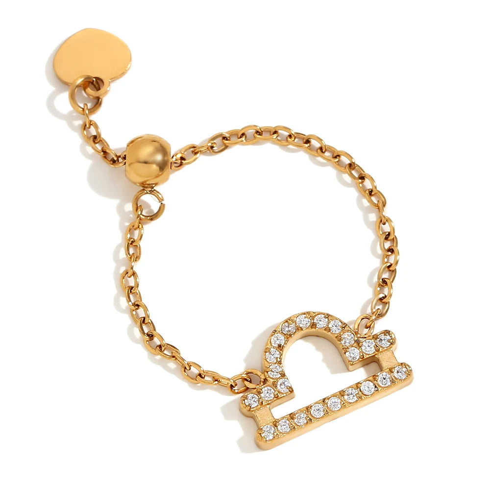 Adjustable Zodiac Sign Ring