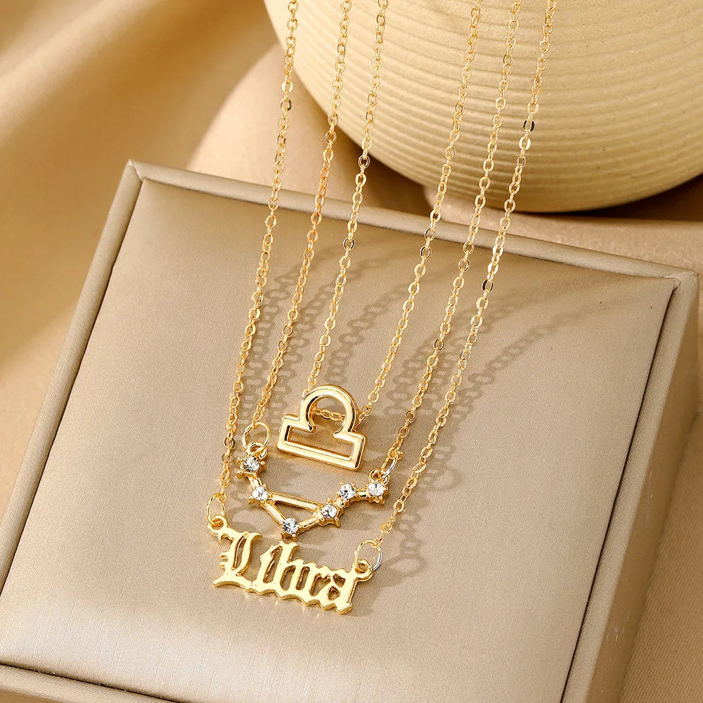 3 PCS Constellation Pendant Necklace