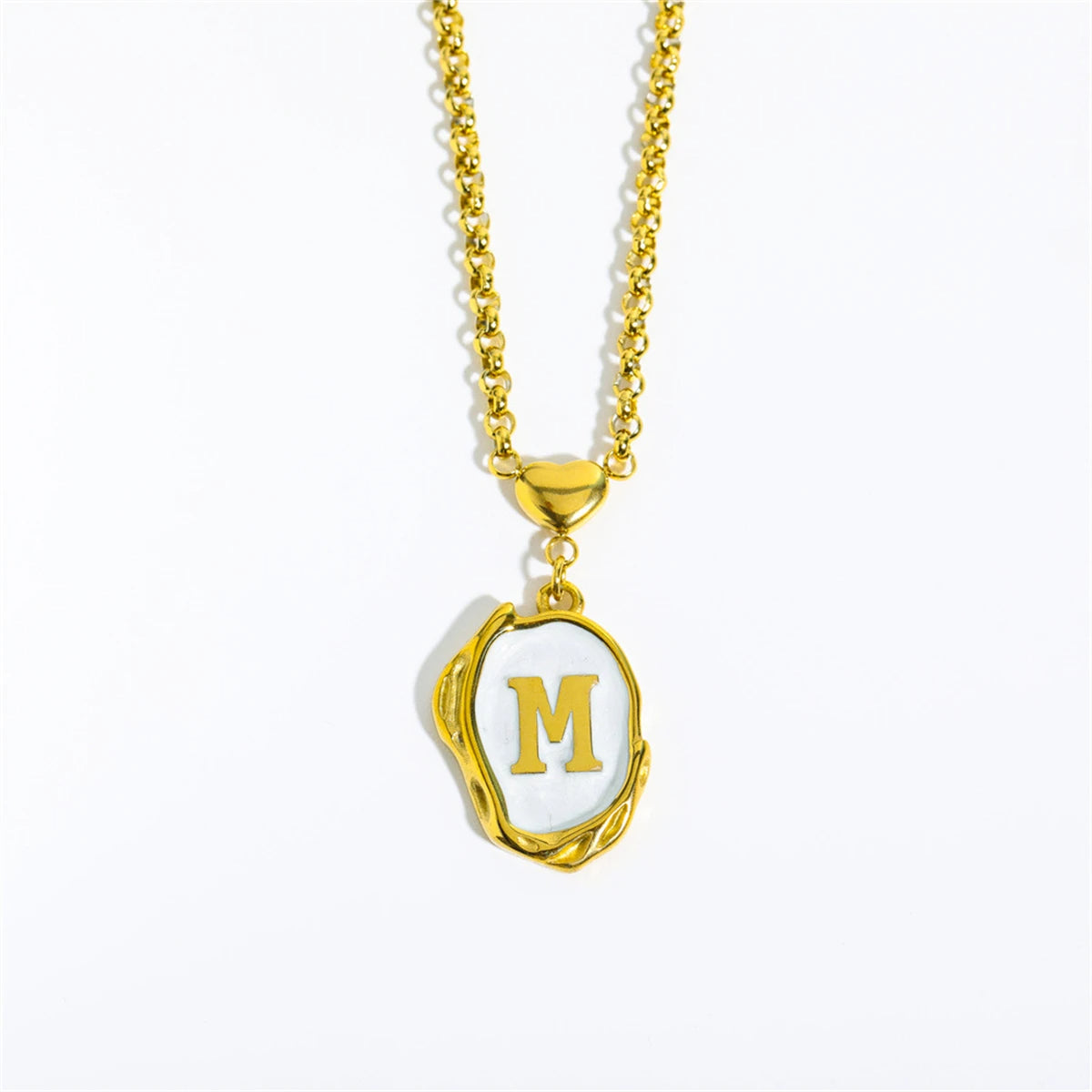 Irregular Dripping Initial Necklace