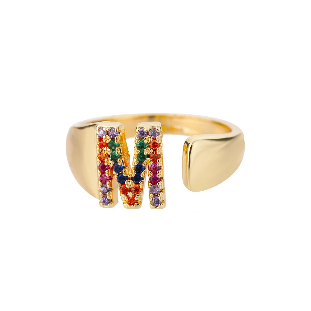 Rainbow Letter Ring