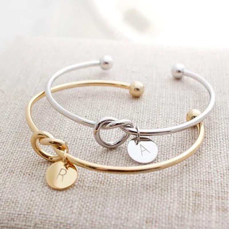 Knot Initial Charm Bracelet