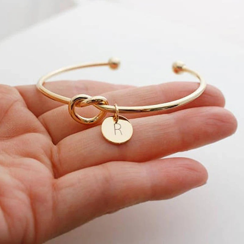 Knot Initial Charm Bracelet