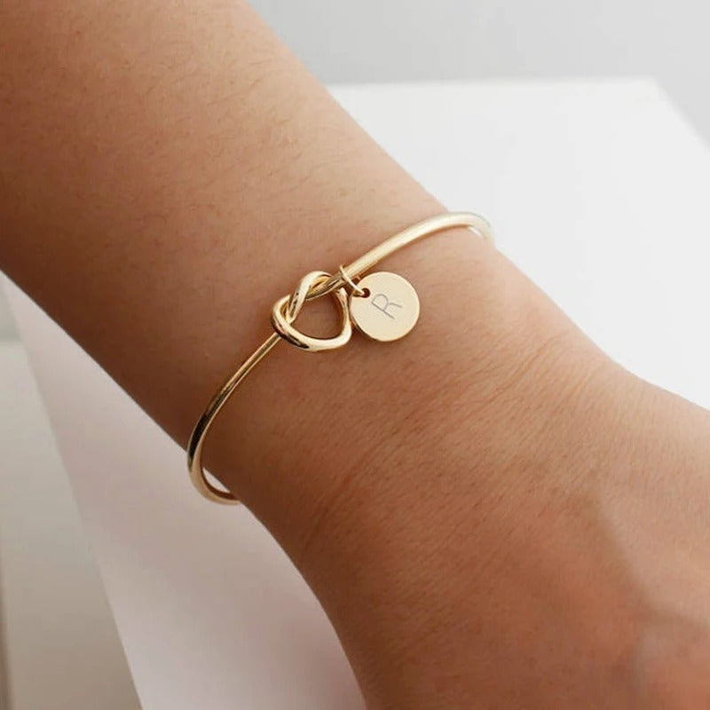 Knot Initial Charm Bracelet