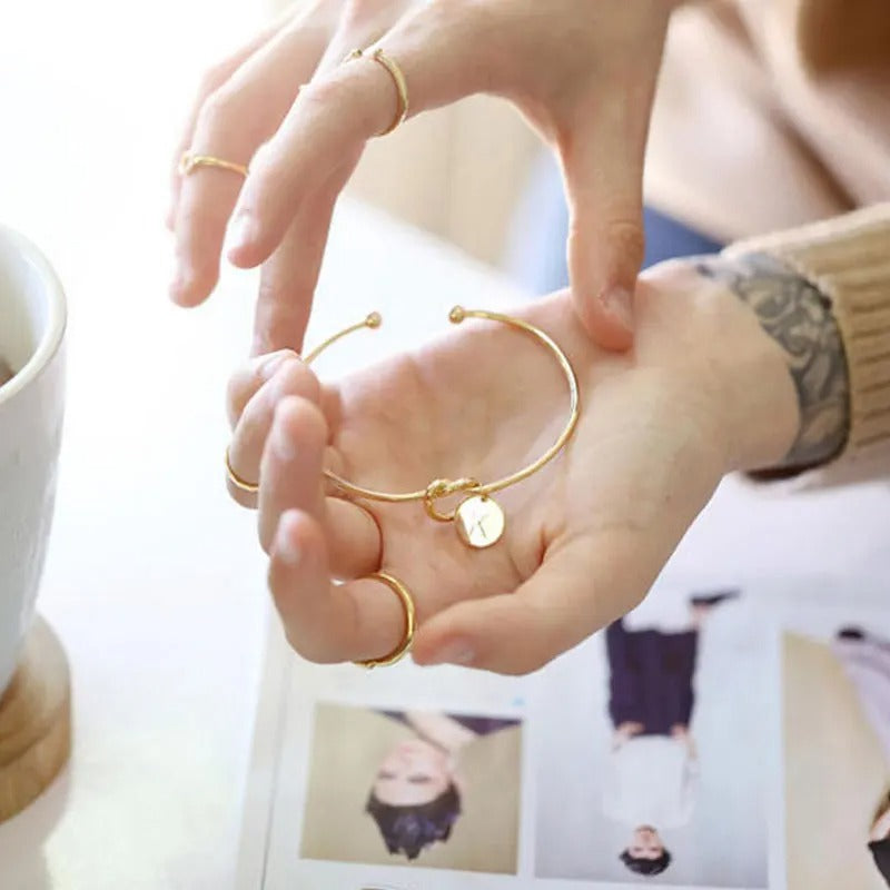 Knot Initial Charm Bracelet