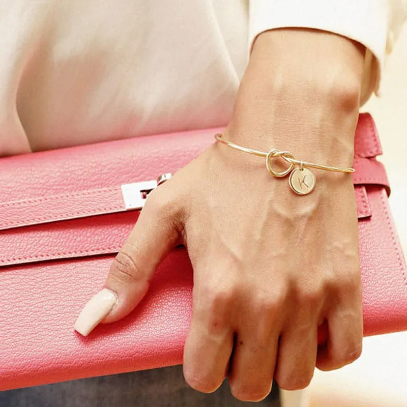 Knot Initial Charm Bracelet