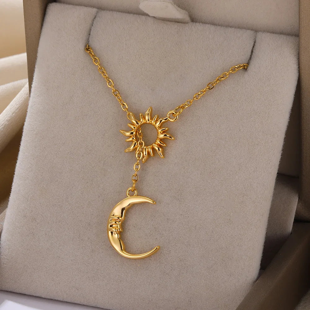Sun & Moon Charm Necklace