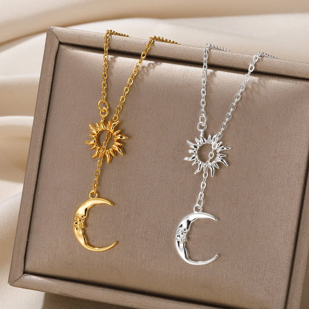 Sun & Moon Charm Necklace