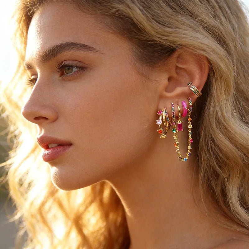 6 PCS Multicolor Earrings