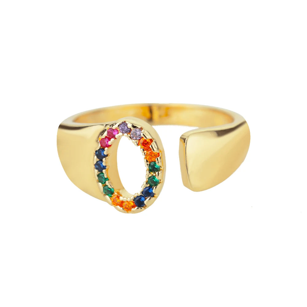 Rainbow Letter Ring