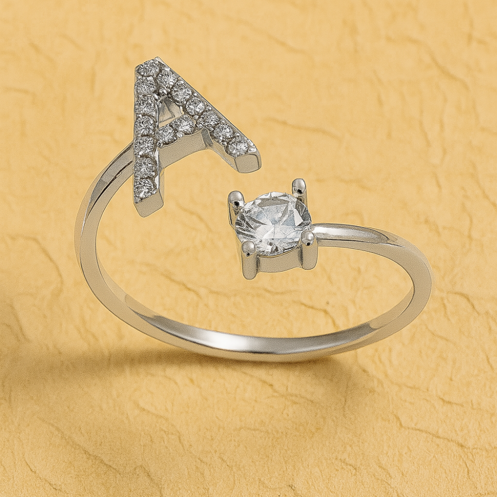 Rhinestone Alphabet Ring