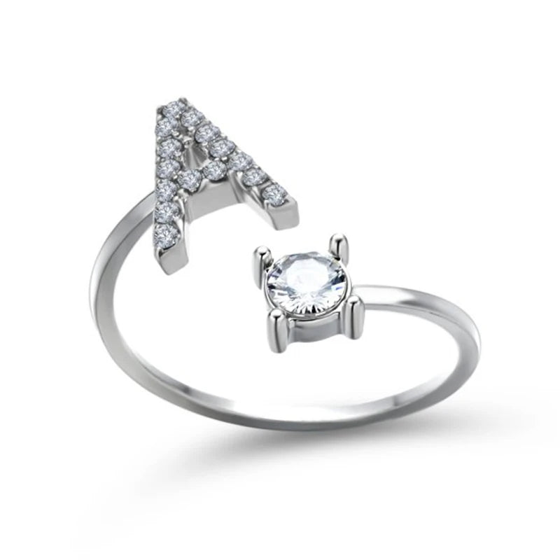 Rhinestone Alphabet Ring