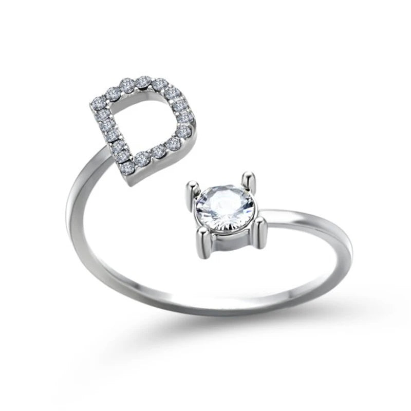 Rhinestone Alphabet Ring