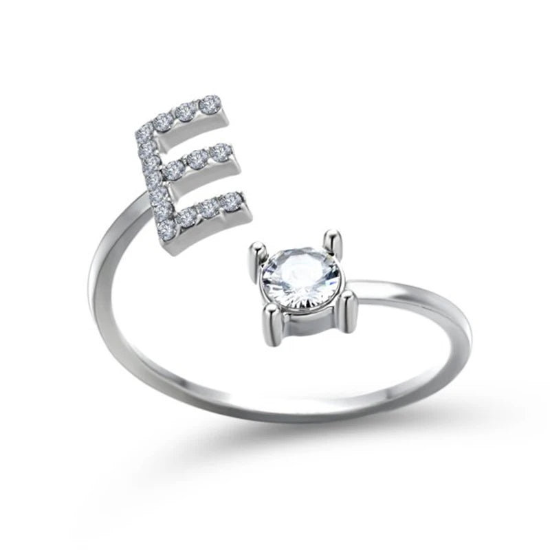 Rhinestone Alphabet Ring