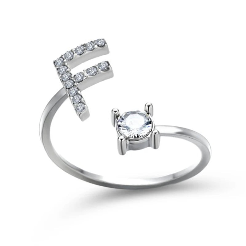 Rhinestone Alphabet Ring