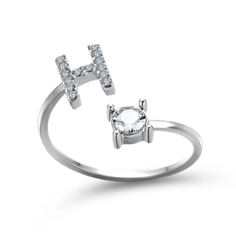 Rhinestone Alphabet Ring
