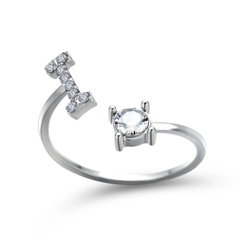 Rhinestone Alphabet Ring