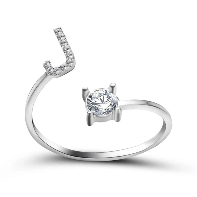 Rhinestone Alphabet Ring